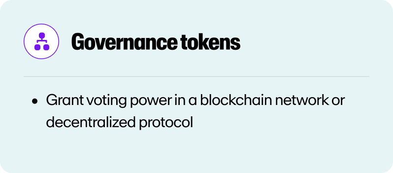 A definition of governance tokens